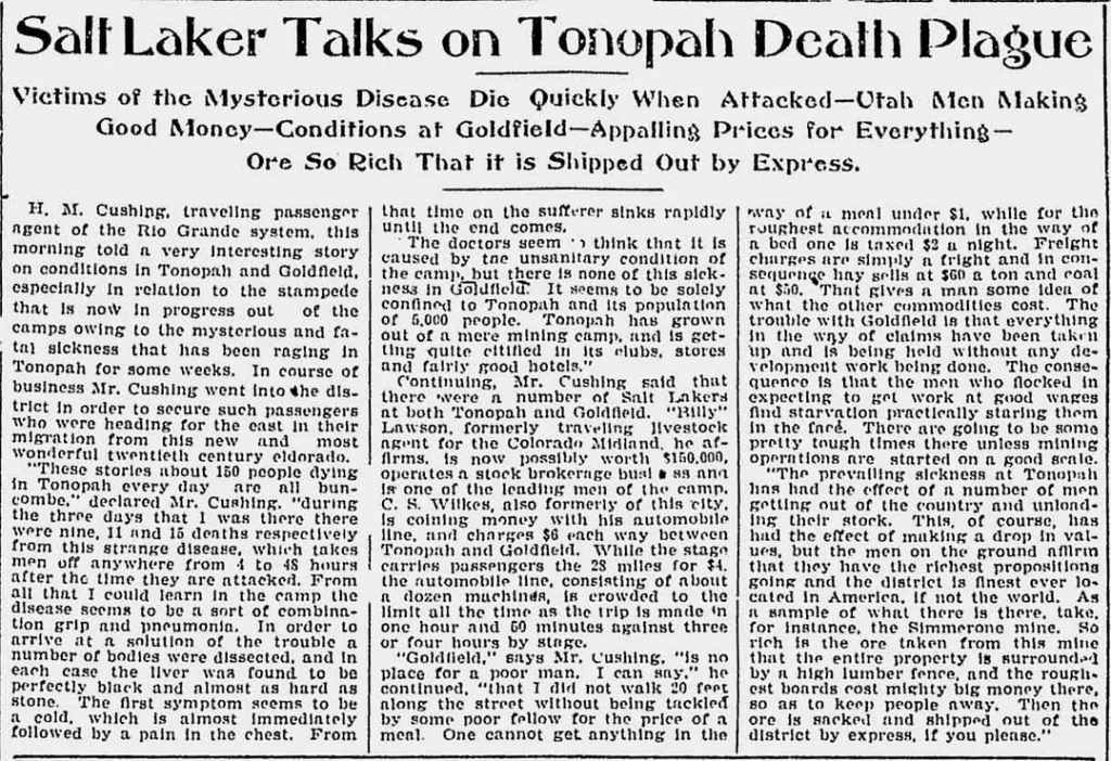 Tonopah Plague News Article